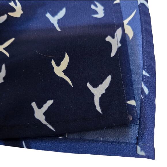 Notations -Women's Petite Button-up Roll Tab Sleeves Bird Print Blouse Size PL - Picture 6 of 8